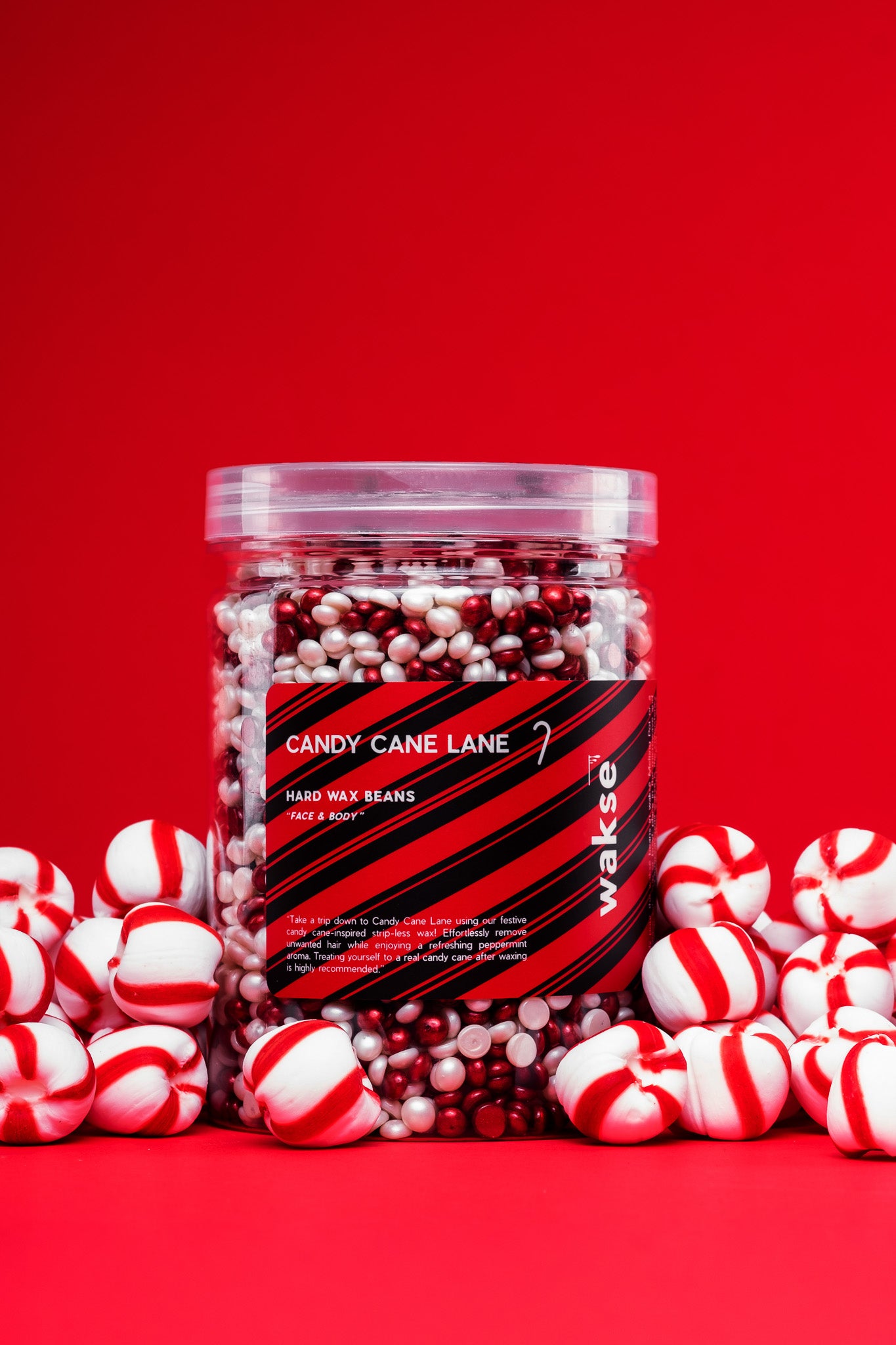 wakse Hard Wax Beans - Candy Cane Lane - Small
