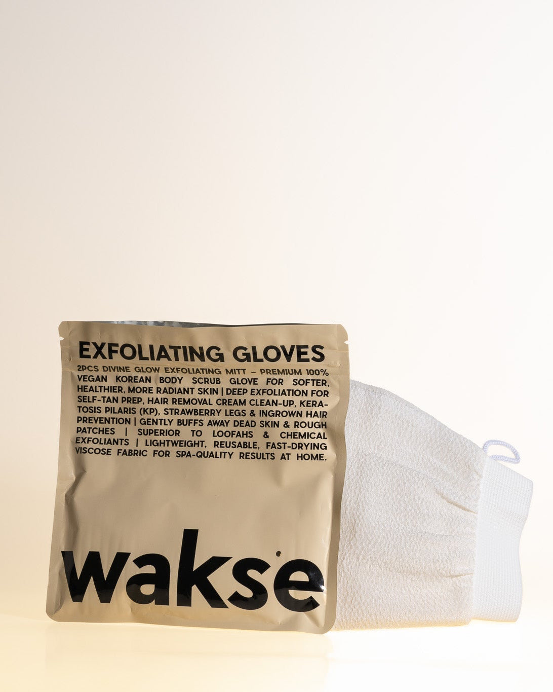 wakse Reusable Exfoliating Gloves for Smooth Skin (2-pack)