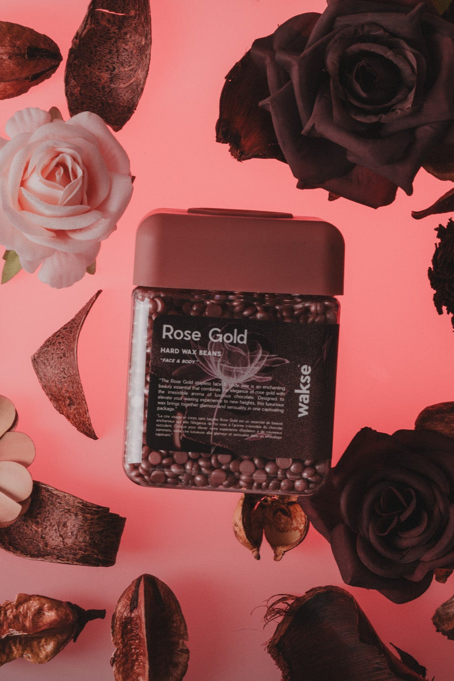 wakse Hard Wax Beans - Rose gold - Small