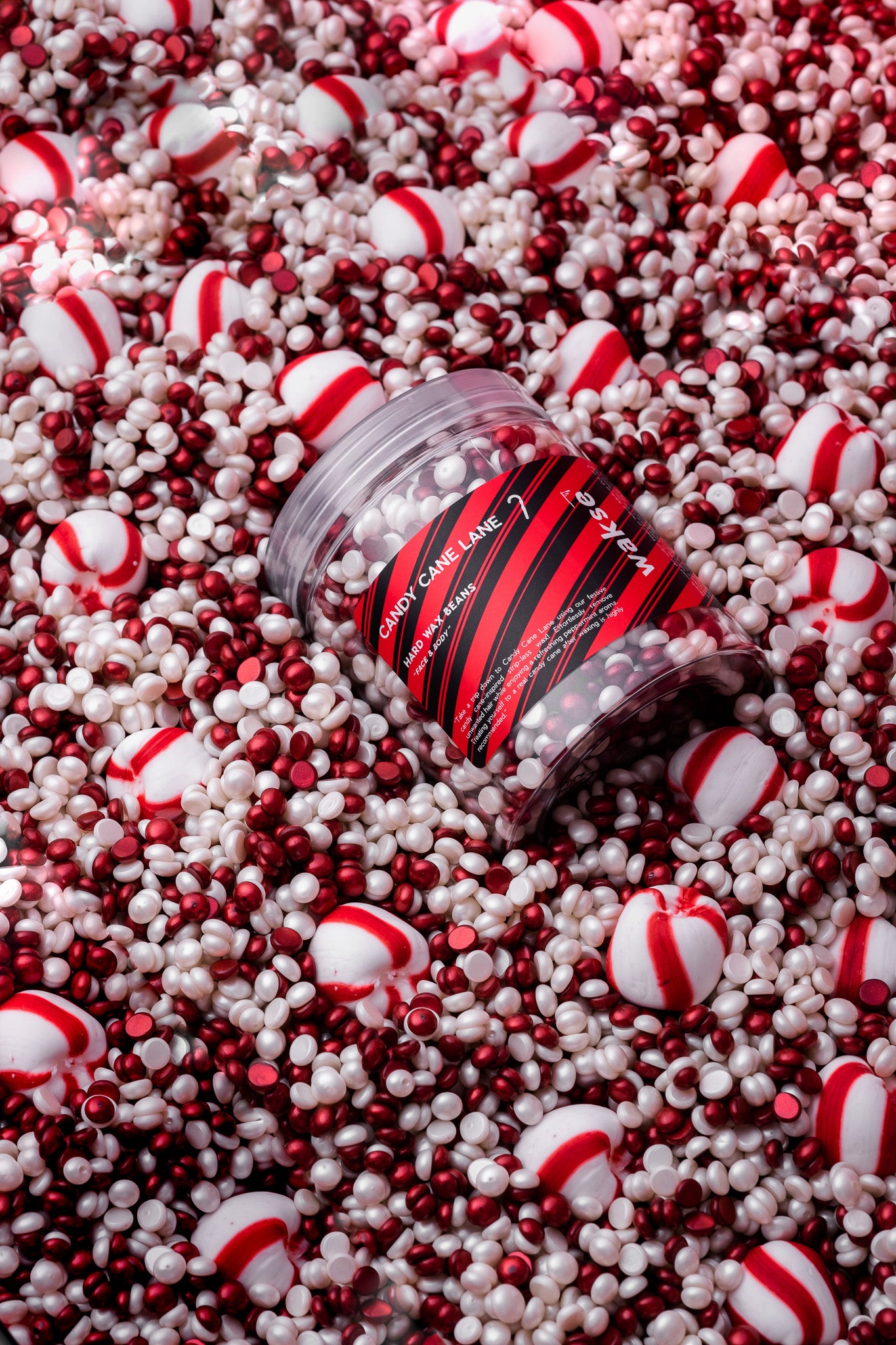 wakse Hard Wax Beans - Candy Cane Lane  - Large