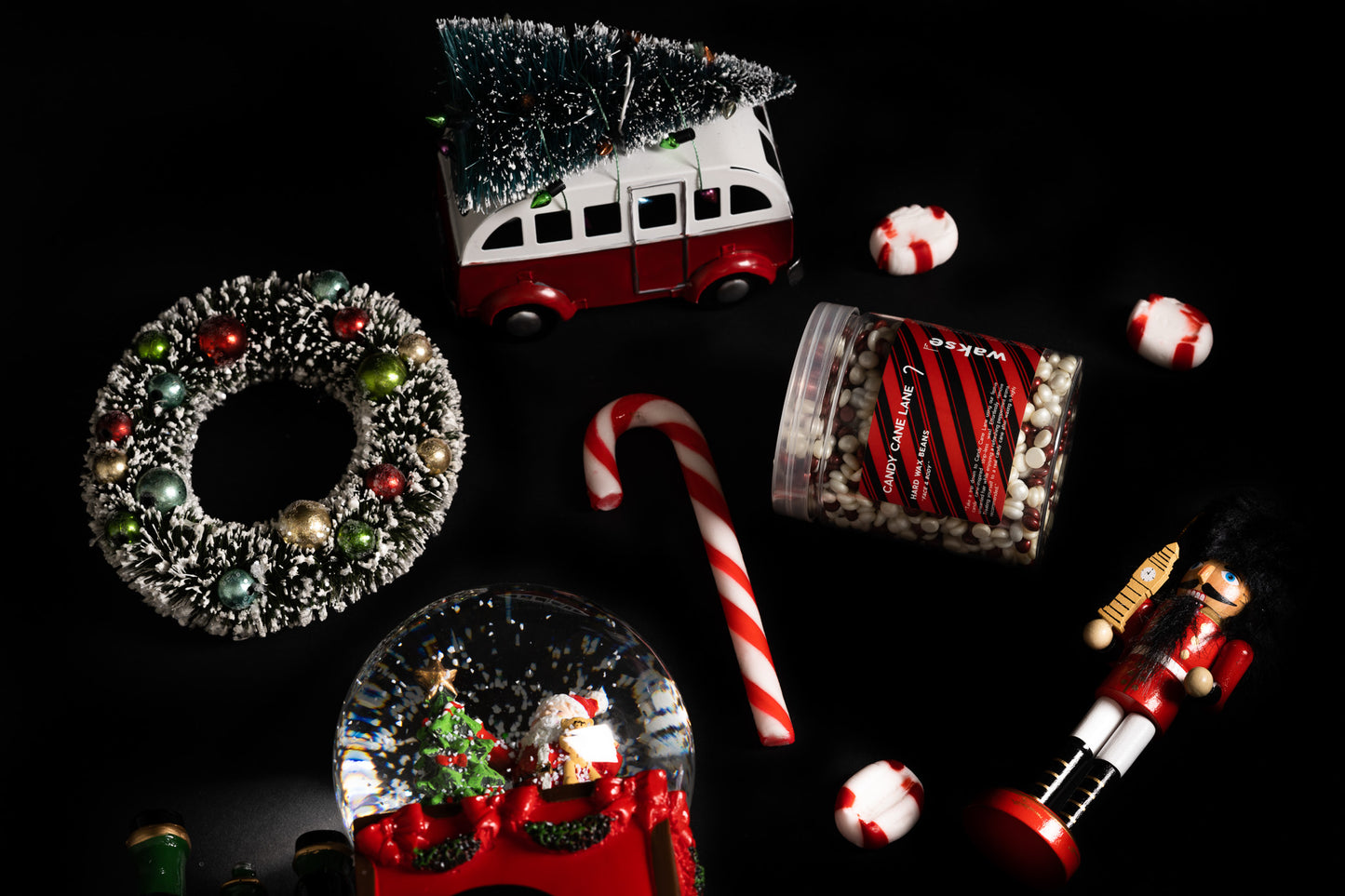 wakse Hard Wax Beans - Candy Cane Lane  - Large