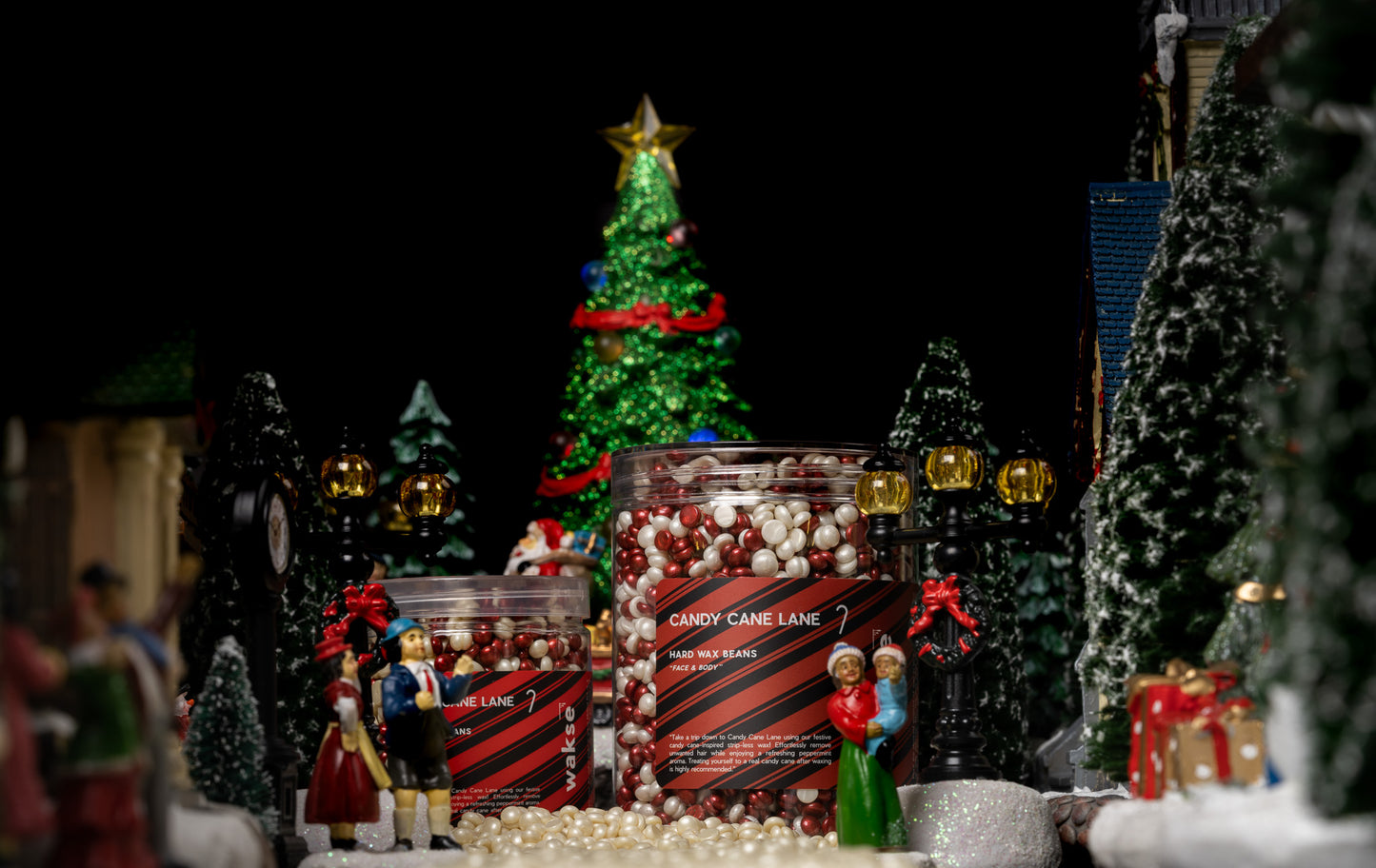 wakse Hard Wax Beans - Candy Cane Lane  - Large