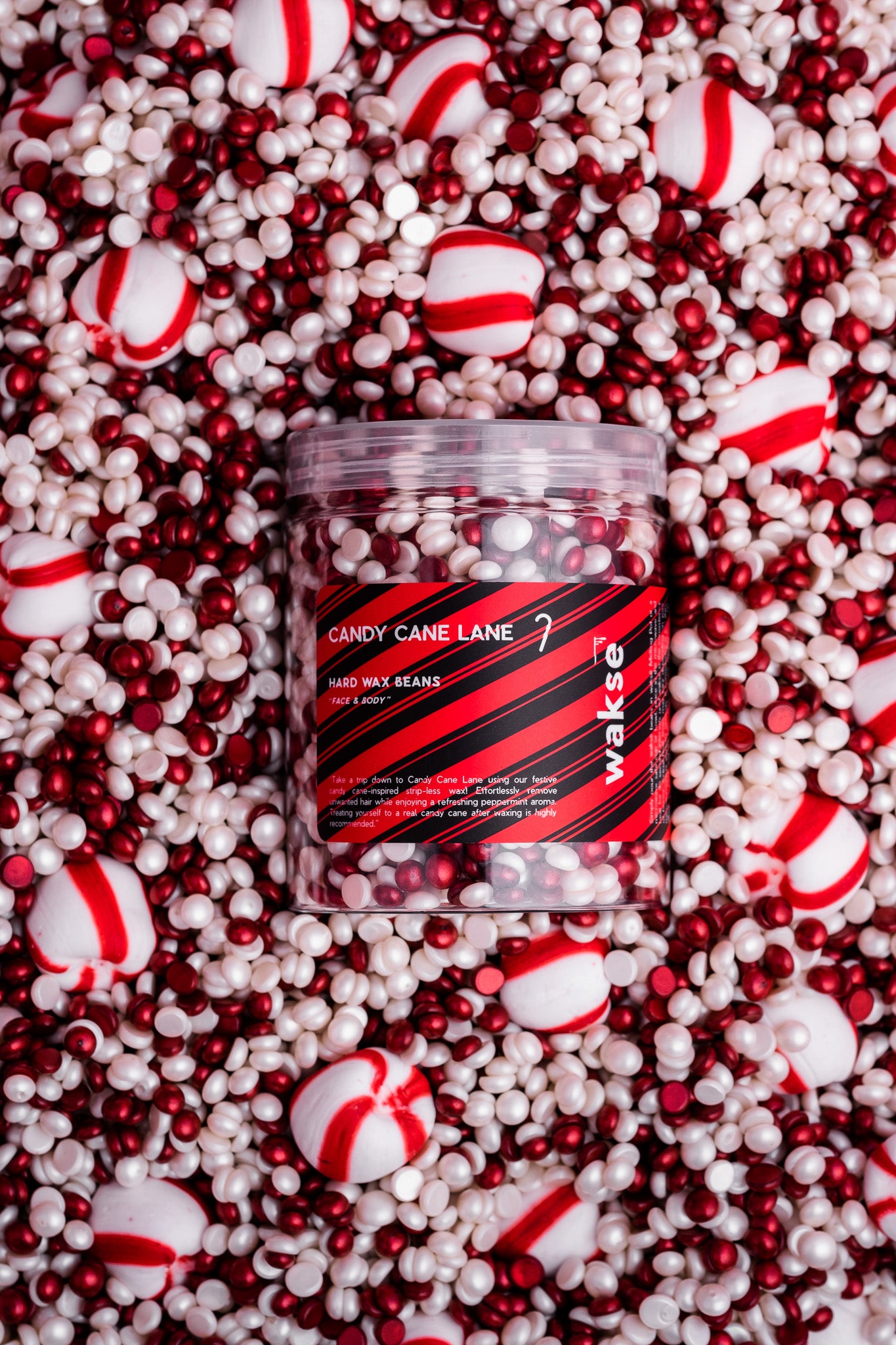 wakse Hard Wax Beans - Candy Cane Lane  - Large
