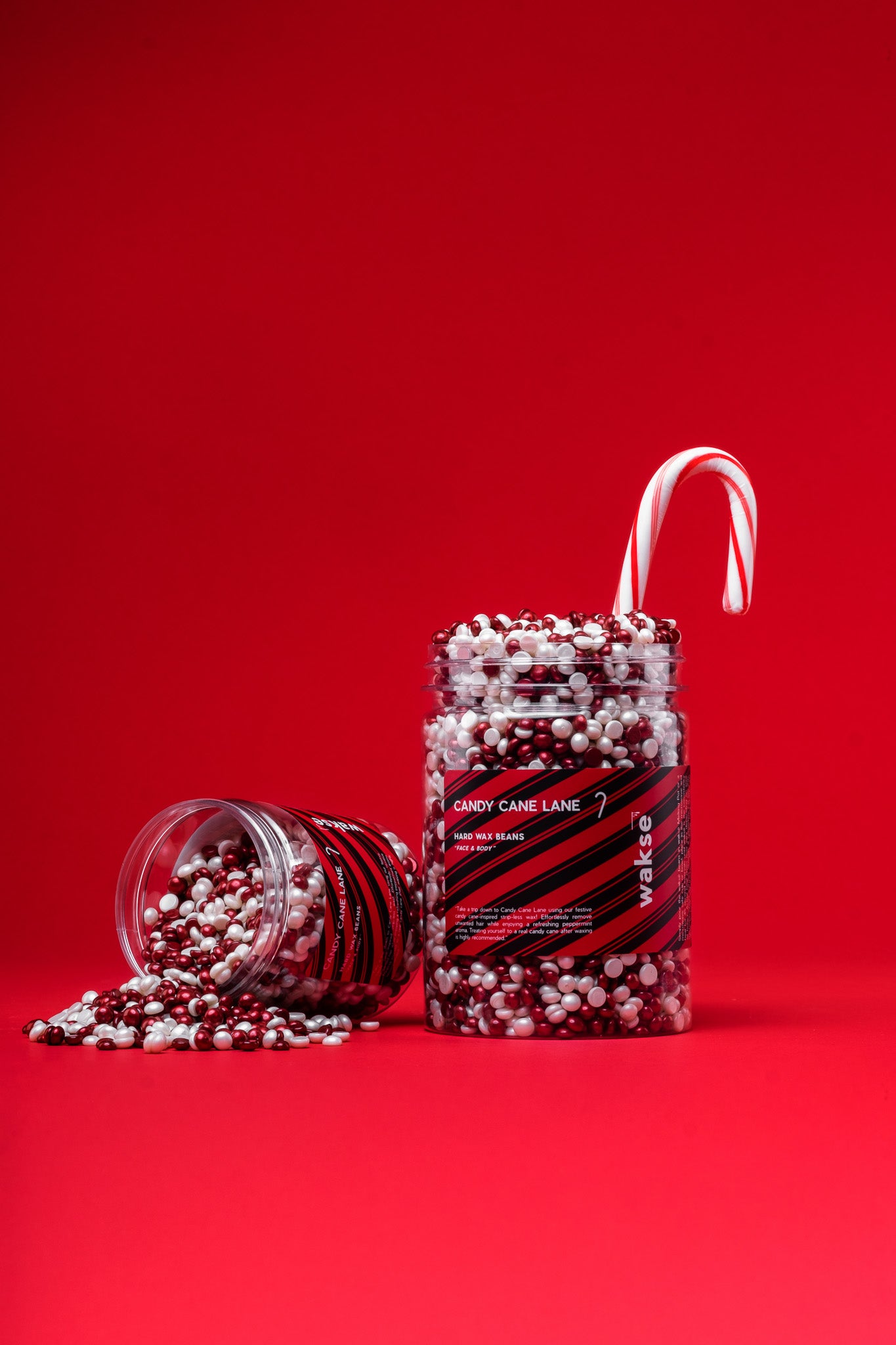 wakse Hard Wax Beans - Candy Cane Lane  - Large