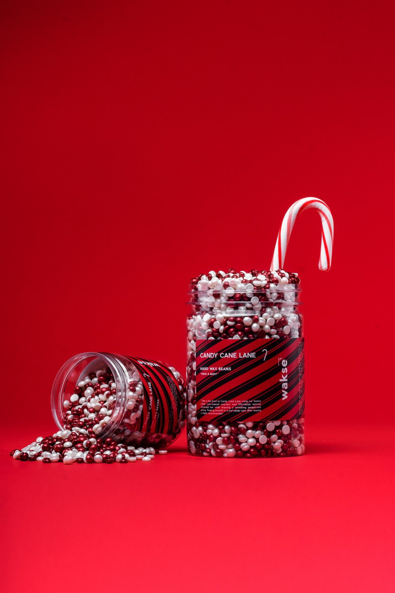 wakse Hard Wax Beans - Candy Cane Lane  - Large