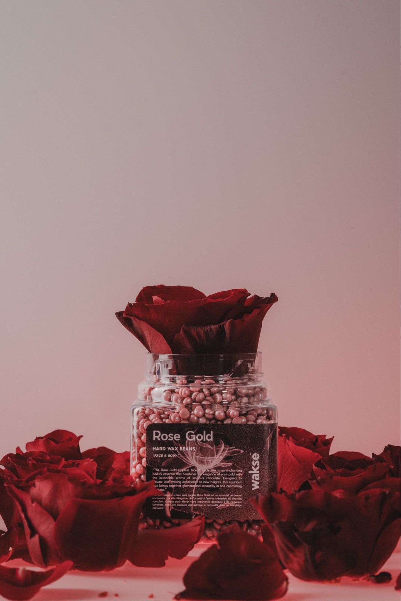 wakse Hard Wax Beans - Rose gold - Large