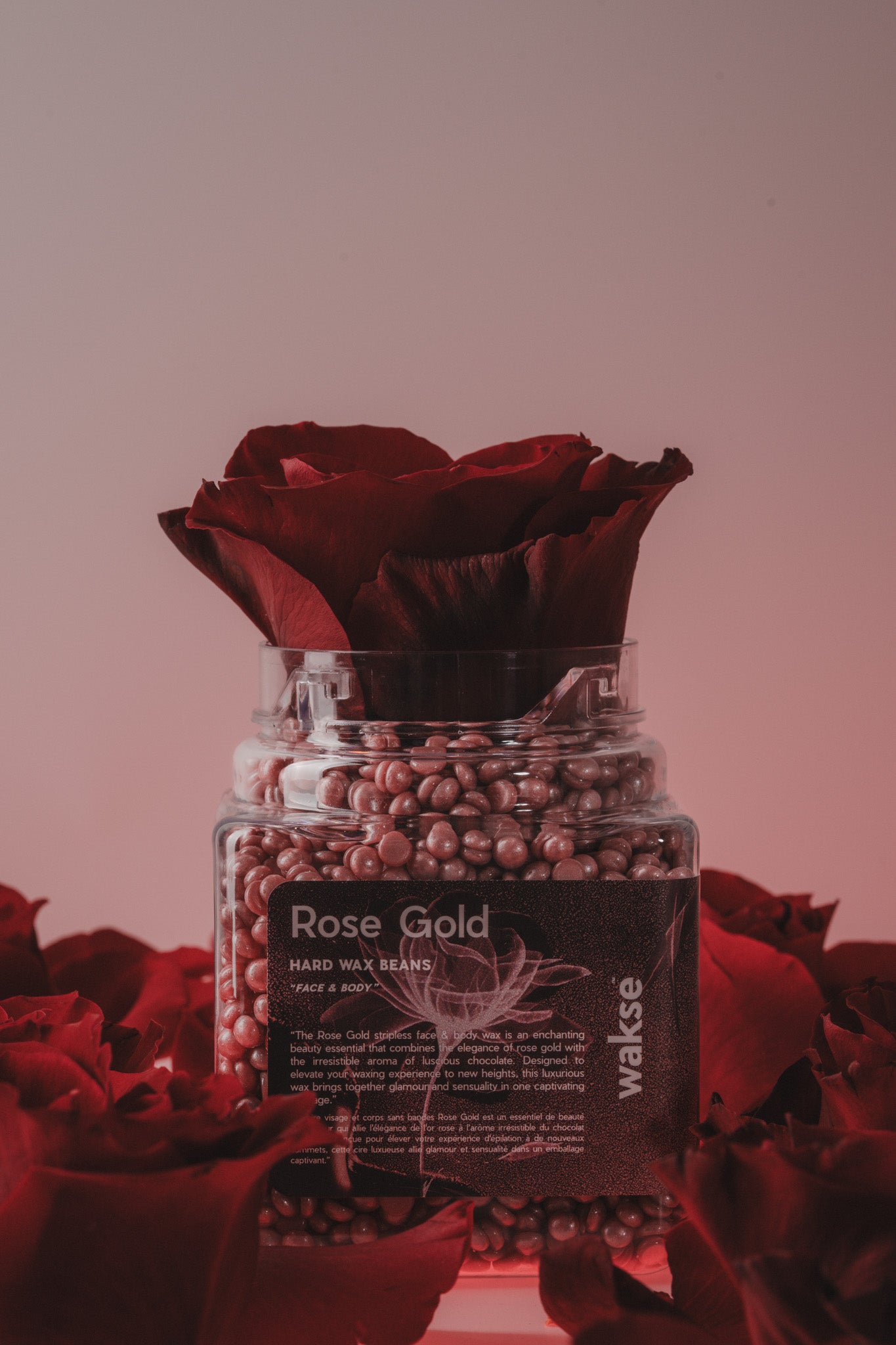 wakse Hard Wax Beans - Rose gold - Large