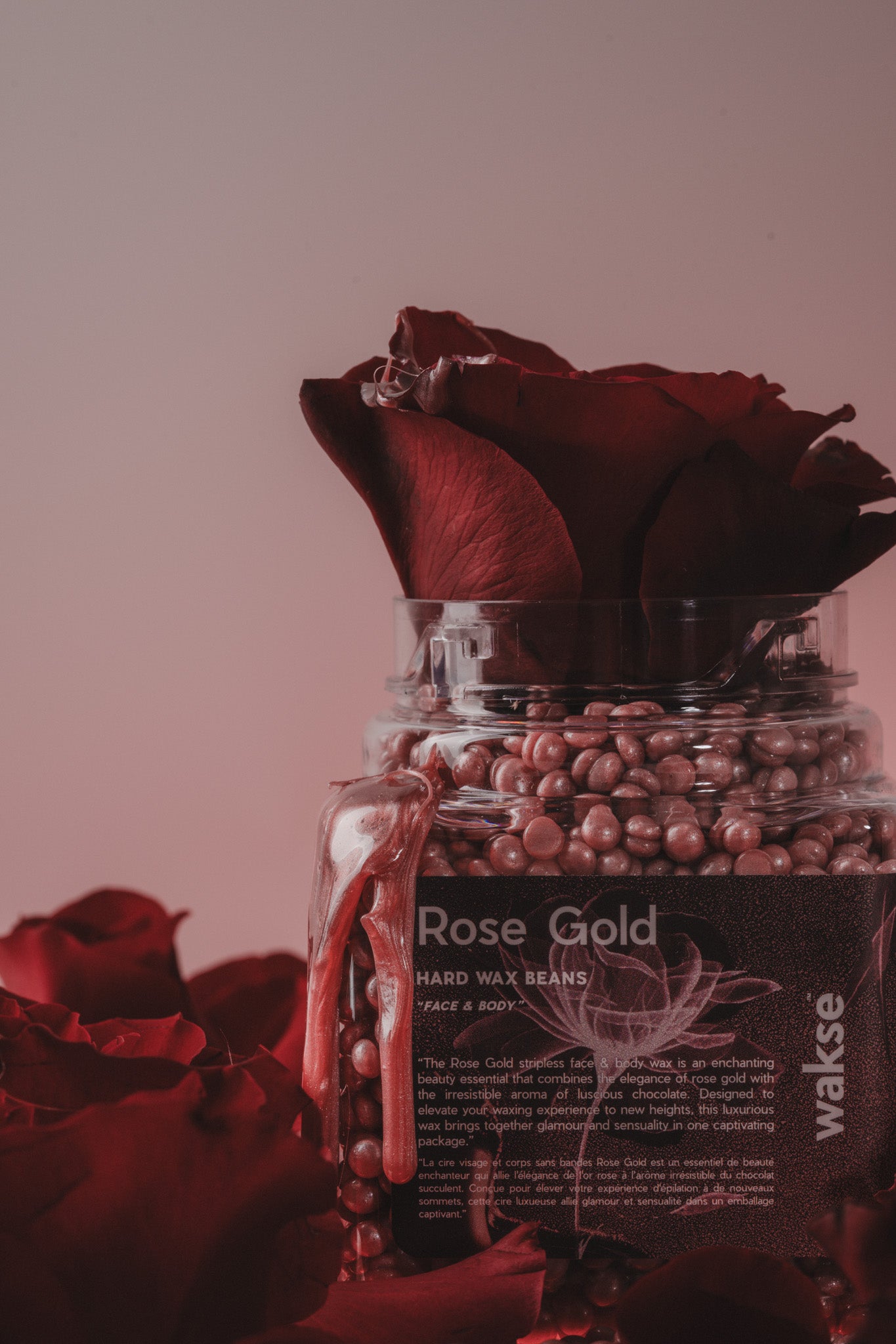 wakse Hard Wax Beans - Rose gold - Large