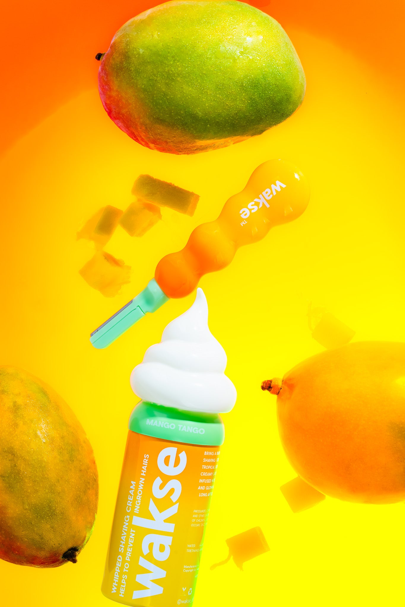 Mango Tango TWO FACED Razor + Whipped Shaving Cream Bundle (wakse Online Only)