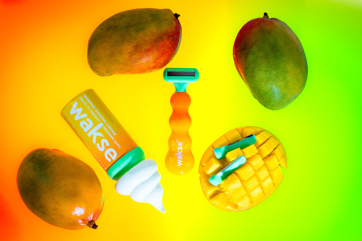 Mango Tango TWO FACED Razor + Whipped Shaving Cream Bundle (wakse Online Only)