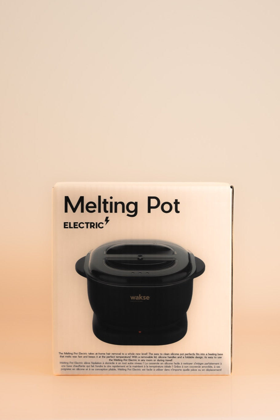 Wakse LLC electric melting pot for at home waxing kit with sleek black design and lid