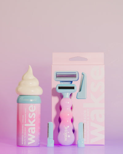 Bundle: Cosmic Candy TWO FACED Razor + Whipped Shaving Cream Kit (wakse Online Only)