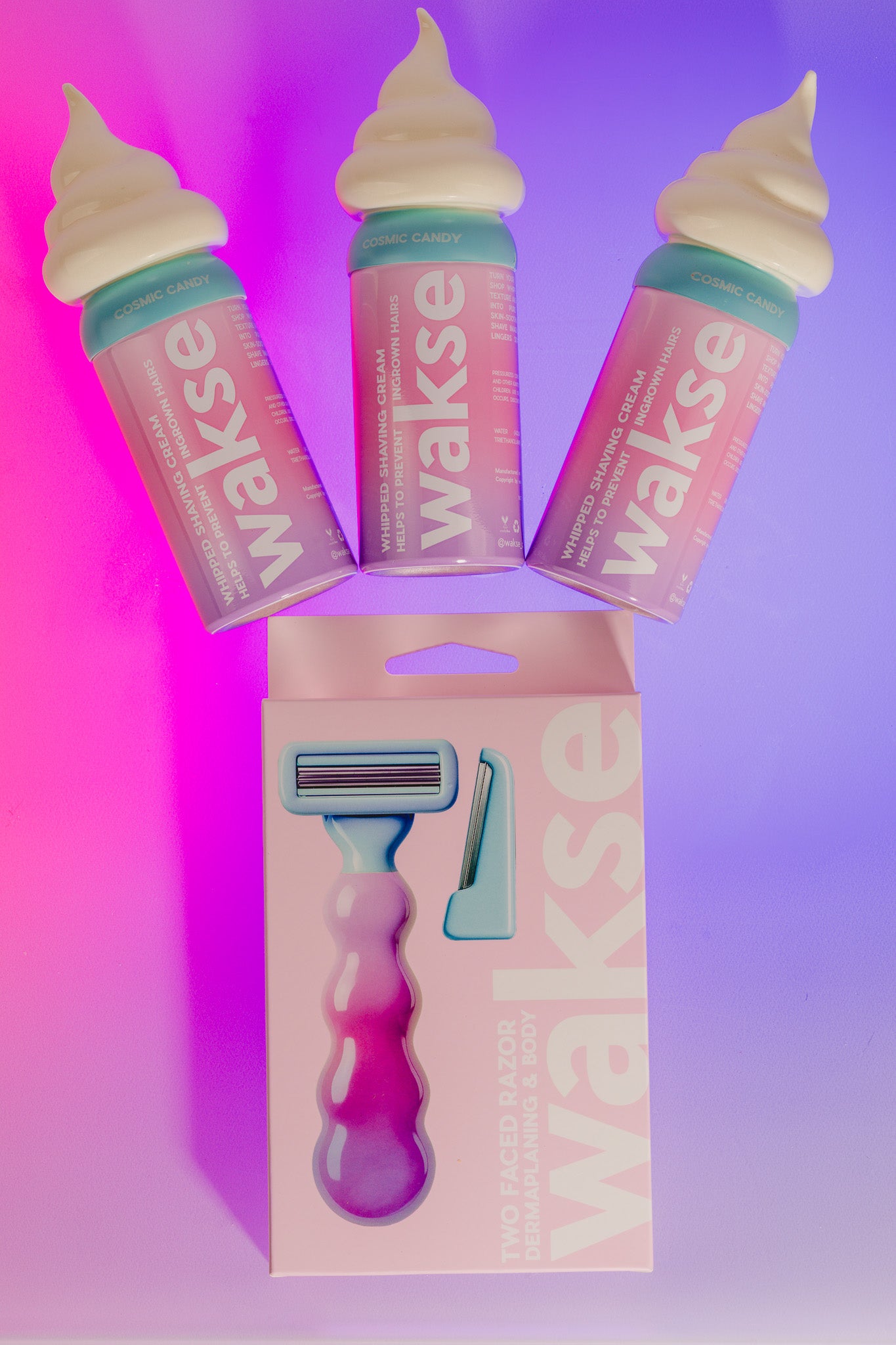 Cosmic Candy TWO FACED Razor + Whipped Shaving Cream Kit (wakse Online Only)