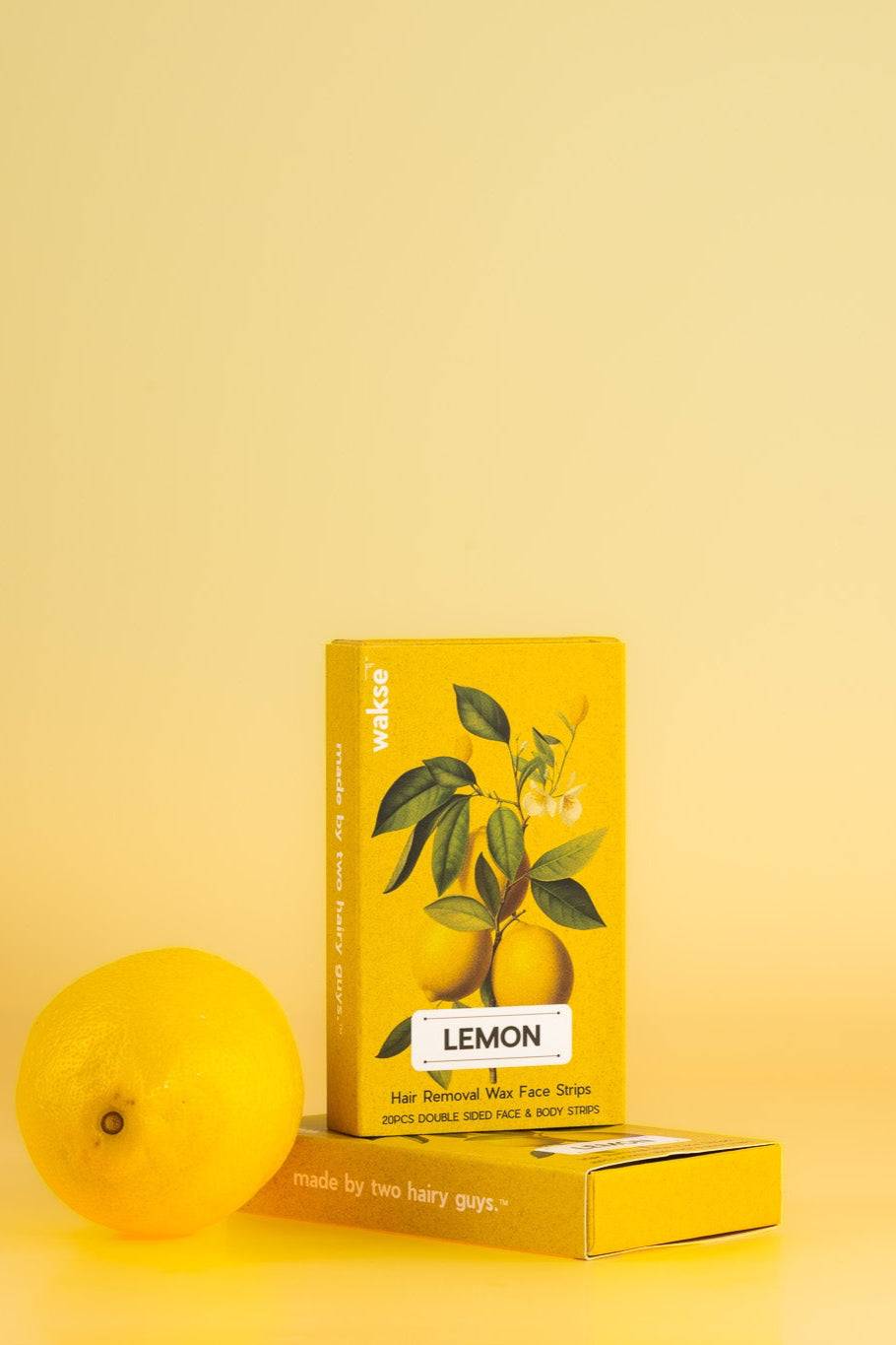 wakse Lemon Scented Hair Removal Wax Strips - Gentle & Effective