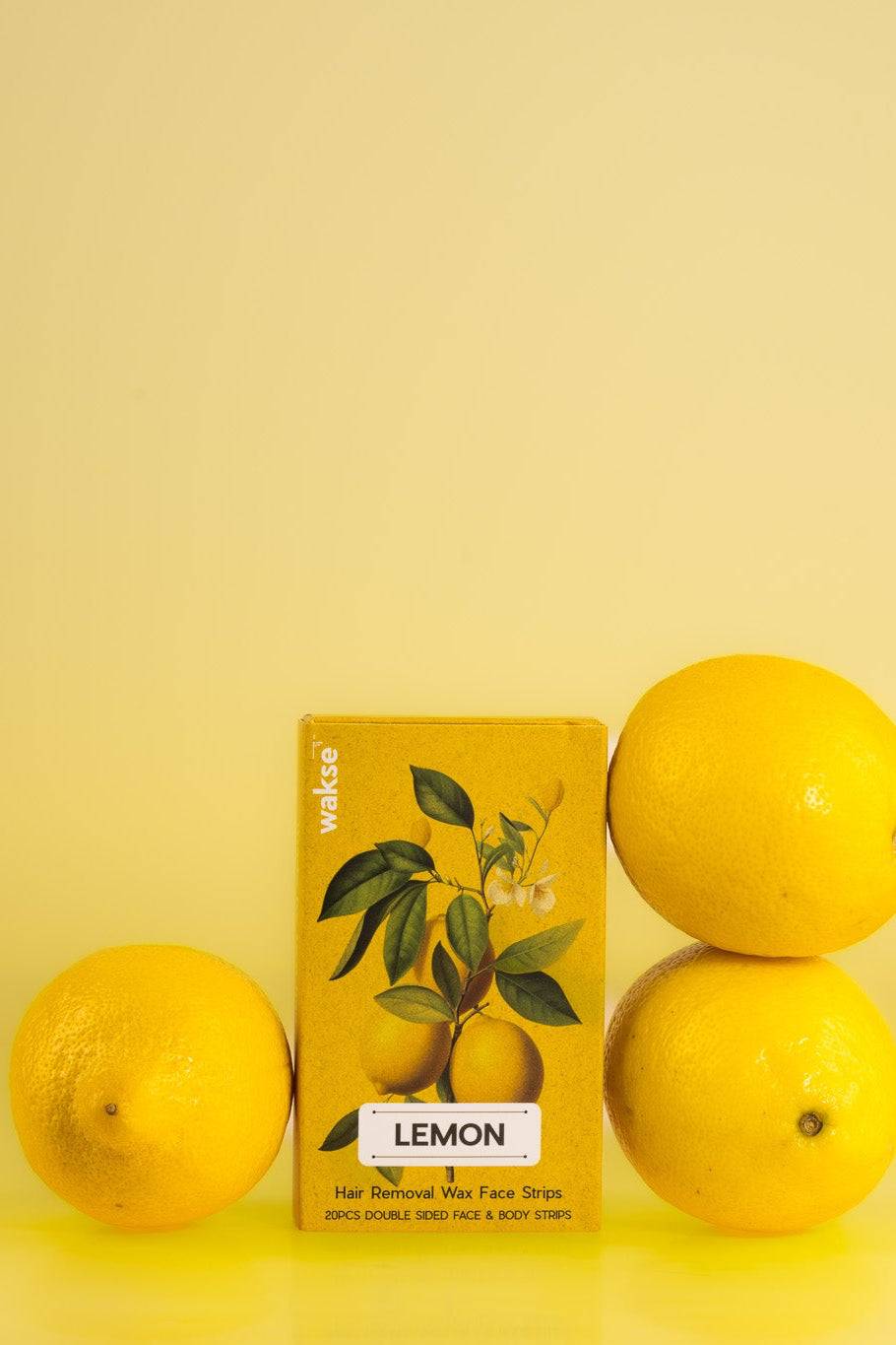 wakse Lemon Scented Hair Removal Wax Strips - Gentle & Effective