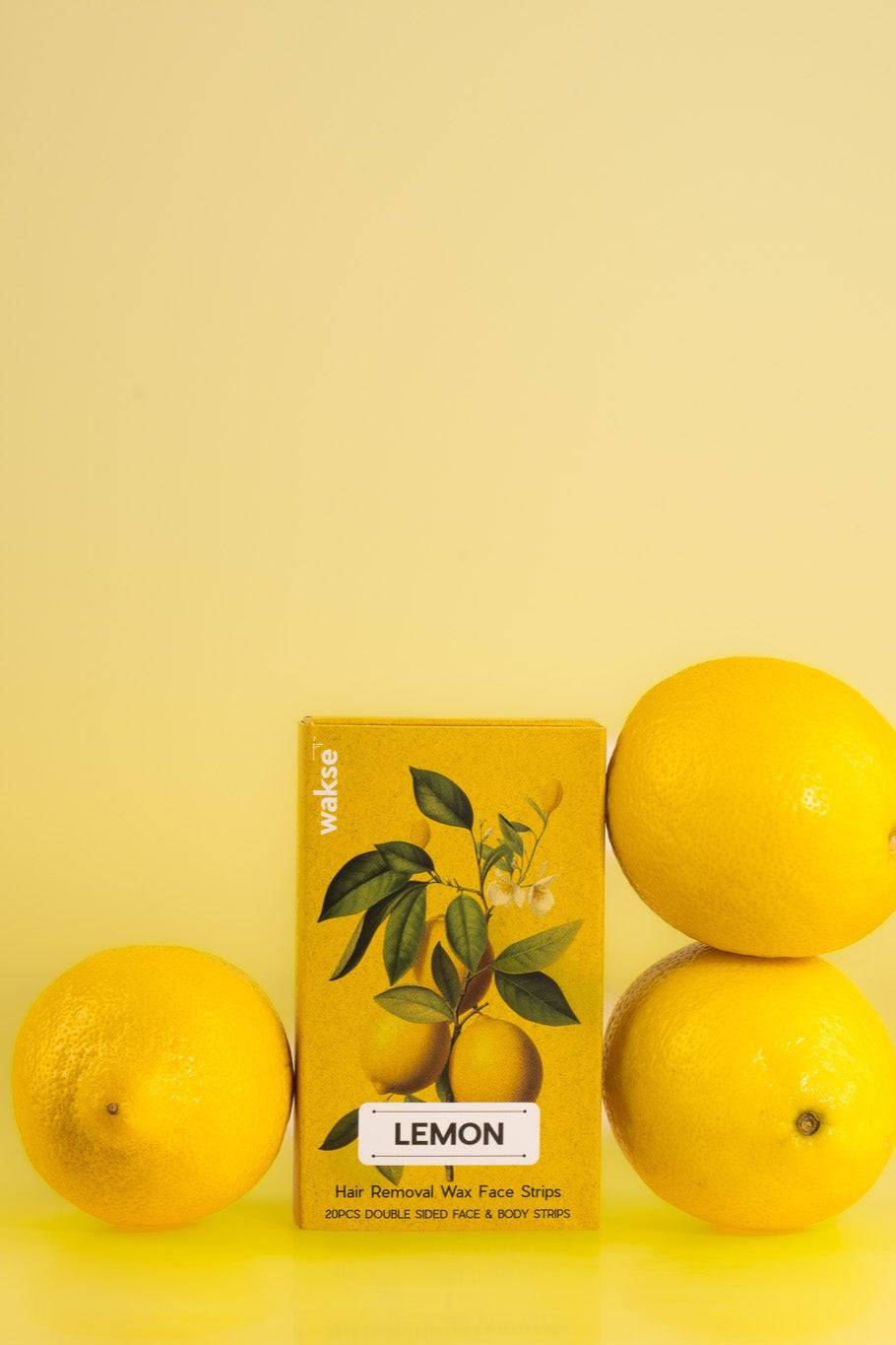 wakse Lemon Scented Hair Removal Wax Strips - Gentle & Effective