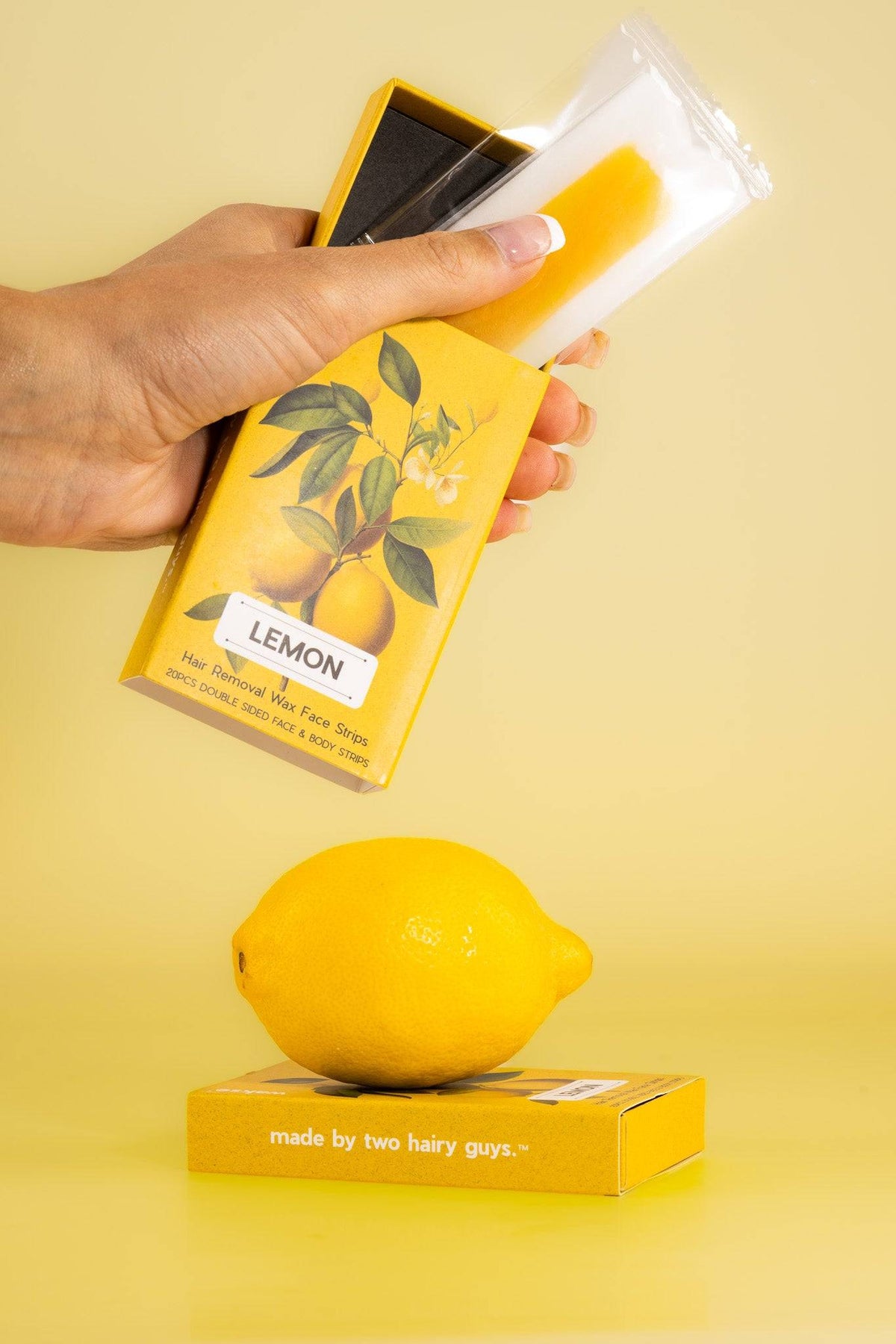 wakse Lemon Scented Hair Removal Wax Strips - Gentle & Effective