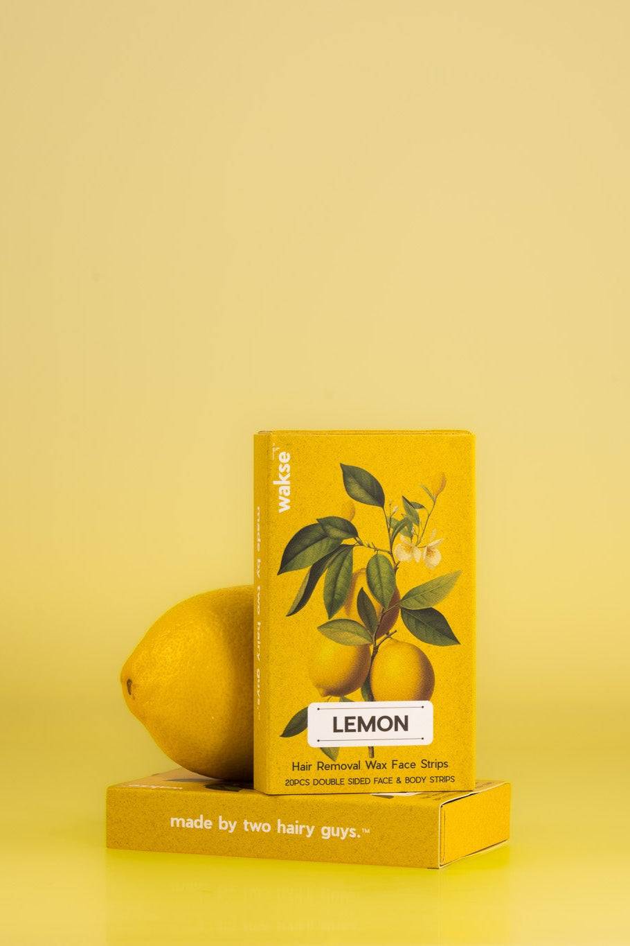 wakse Lemon Scented Hair Removal Wax Strips - Gentle & Effective
