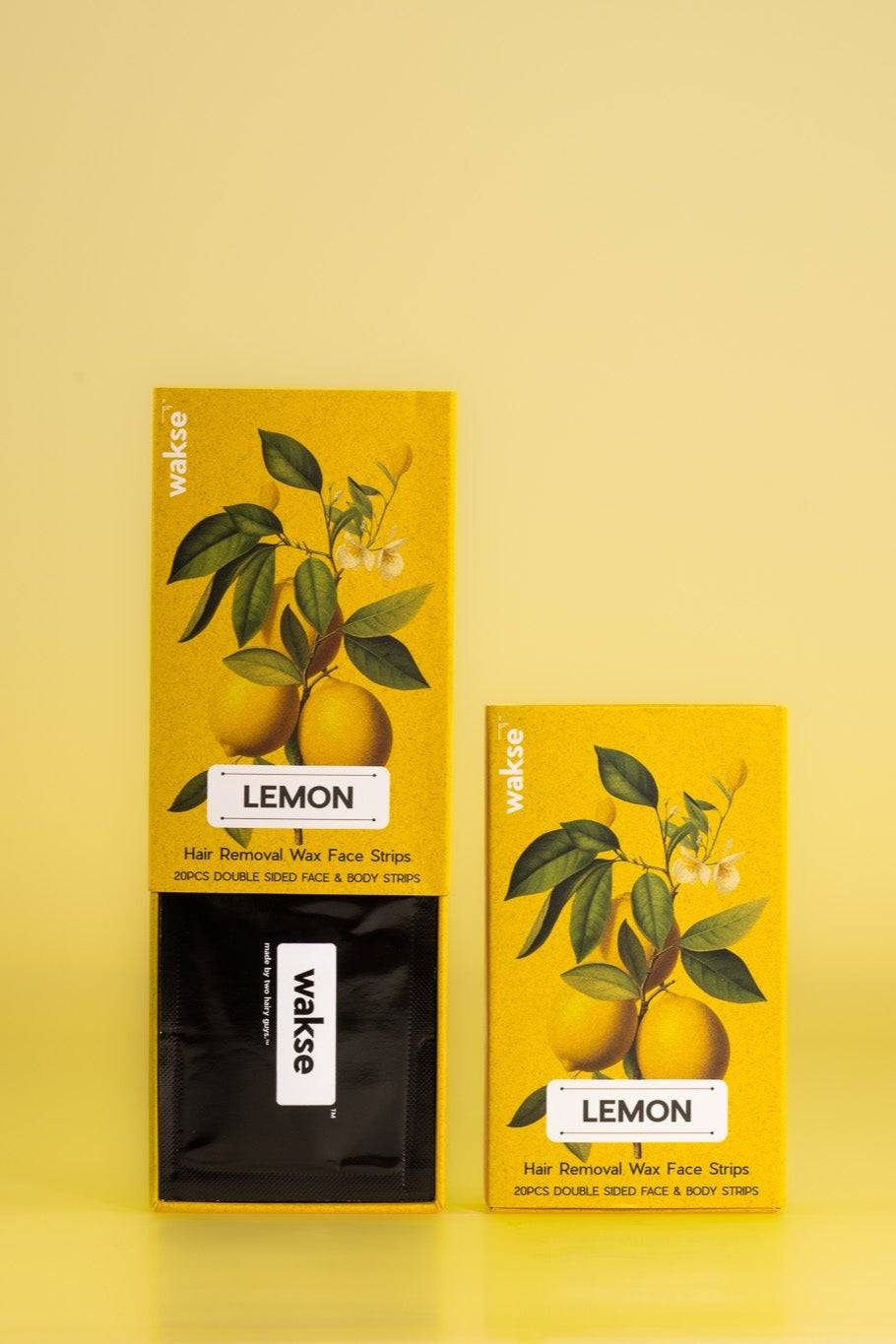 wakse Lemon Scented Hair Removal Wax Strips - Gentle & Effective
