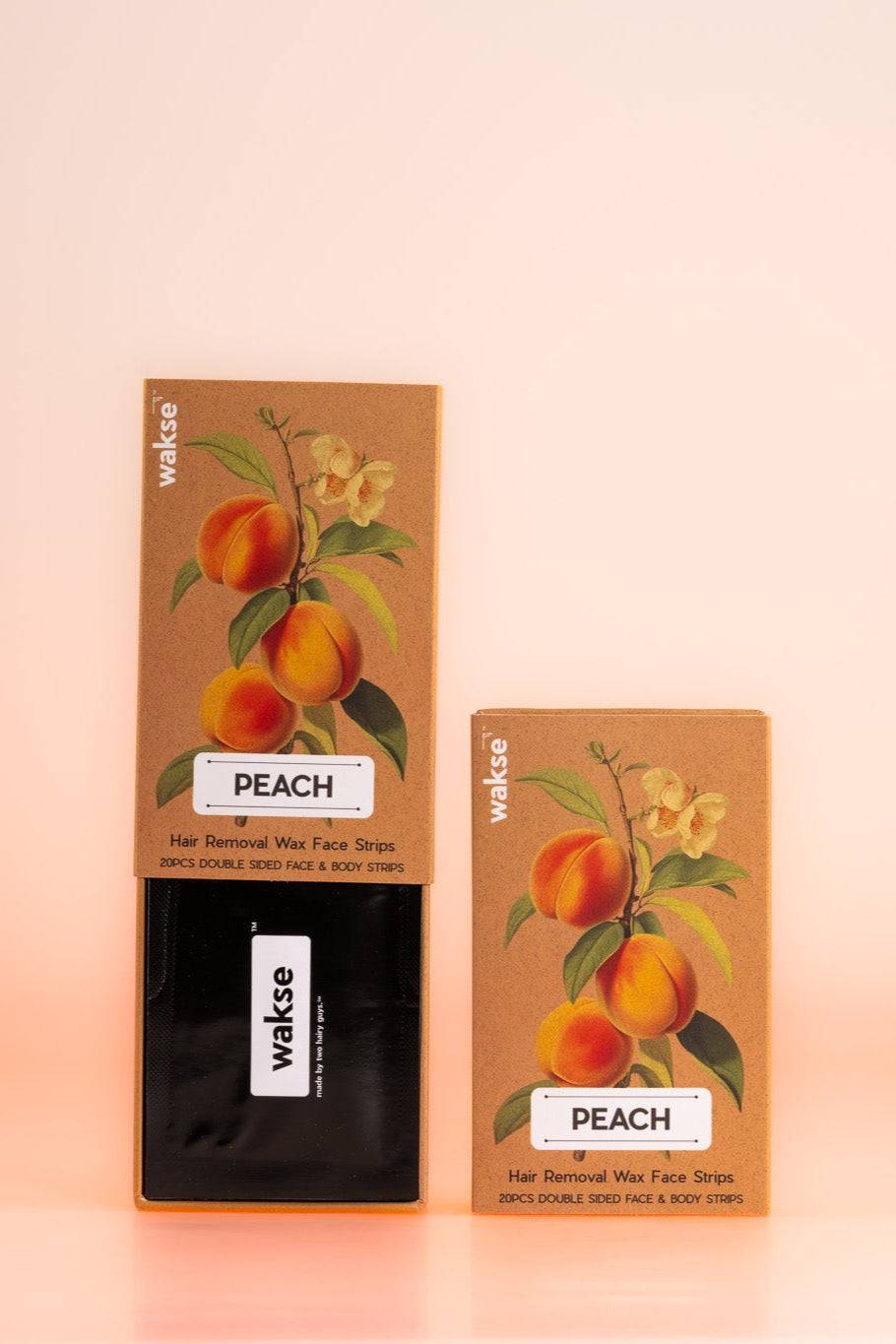 Wakse Peach Scented Hair Removal Wax Strips – Gentle & Effective