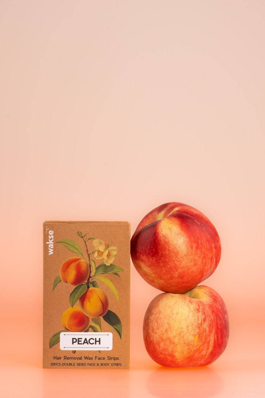 Wakse Peach Scented Hair Removal Wax Strips – Gentle & Effective