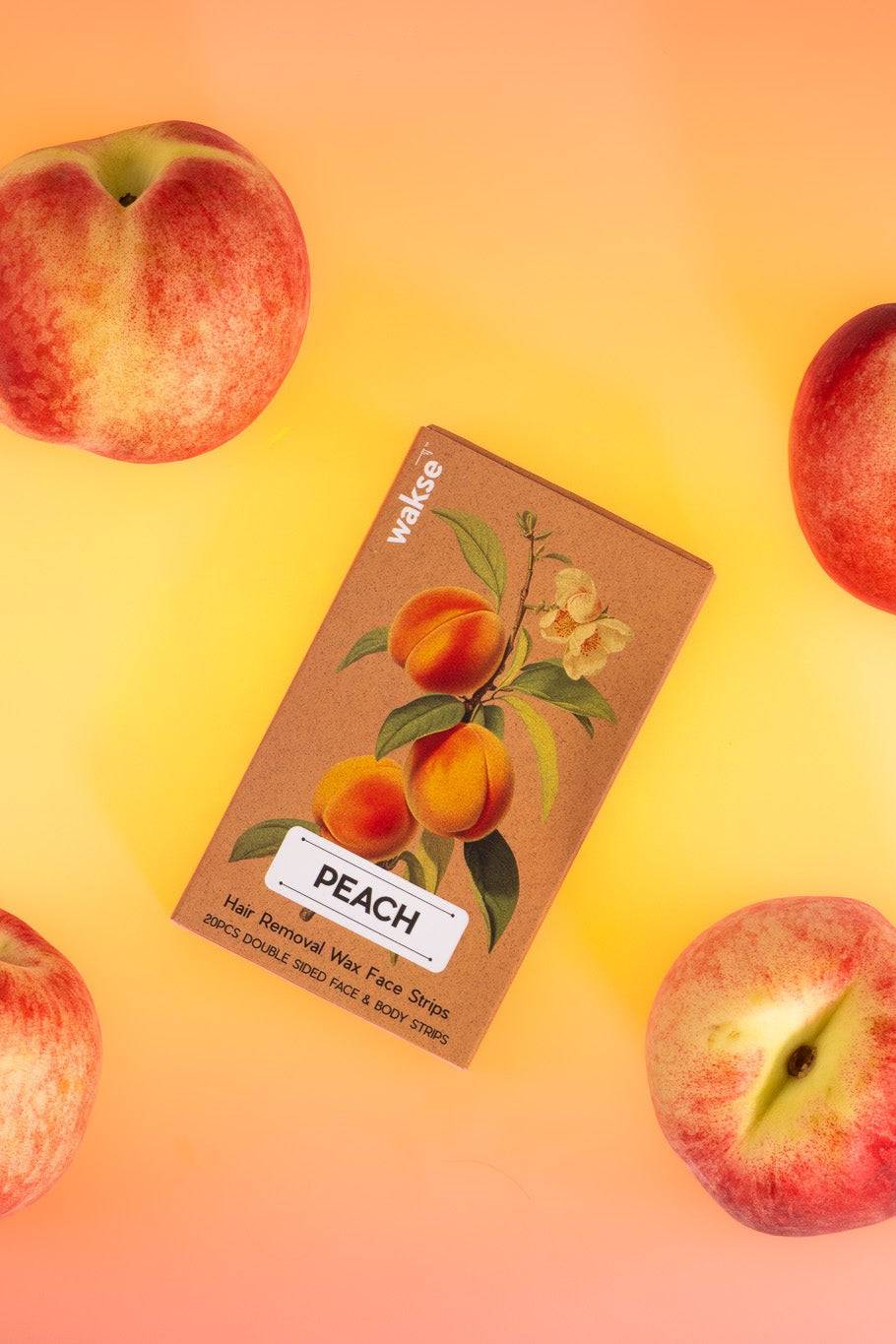 Wakse Peach Scented Hair Removal Wax Strips – Gentle & Effective