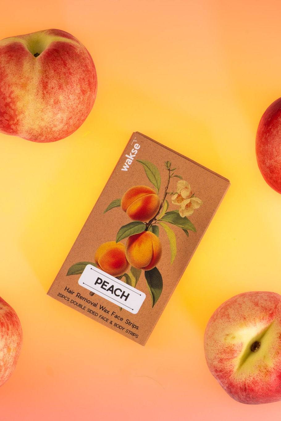 Wakse Peach Scented Hair Removal Wax Strips – Gentle & Effective