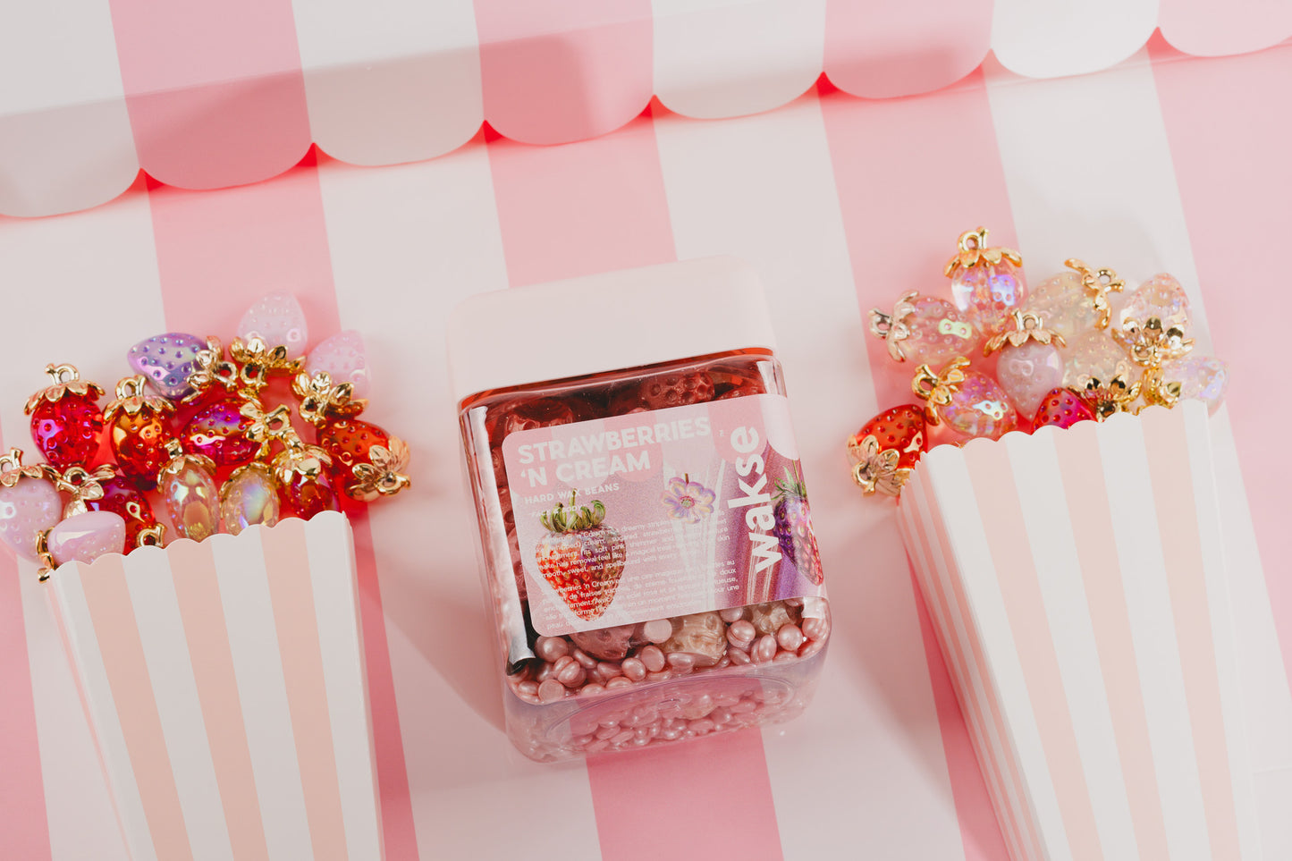 wakse Strawberries 'N Cream Shaped Wax Hard Wax Beans - Large